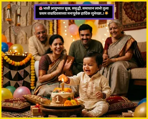 1st Birthday Wishes for Son in Marathi