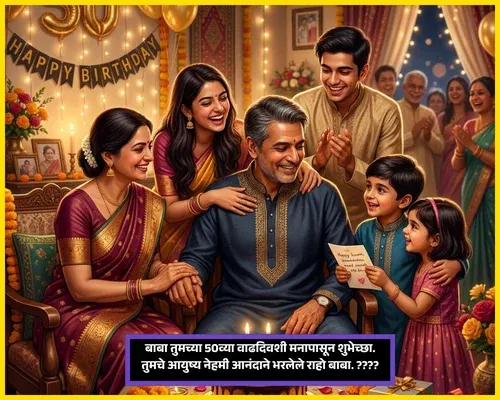 50th Birthday Wishes for Dad in Marathi