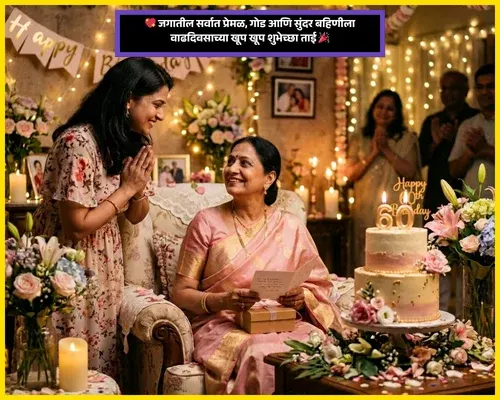 Birthday Wishes for Sister in Marathi Images