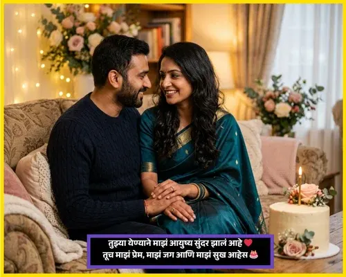 Husband Love Heart Touching Birthday Wishes in Marathi