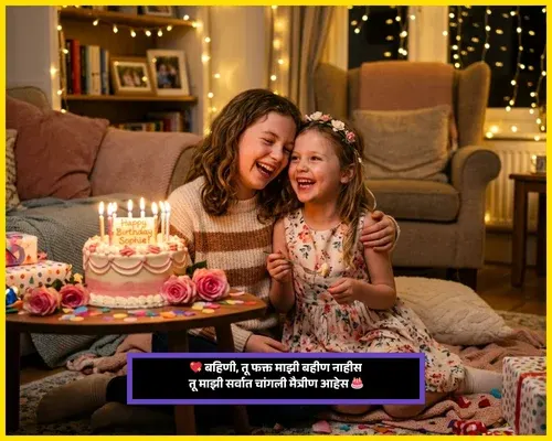Long Heart Touching Birthday Wishes for Sister in Marathi