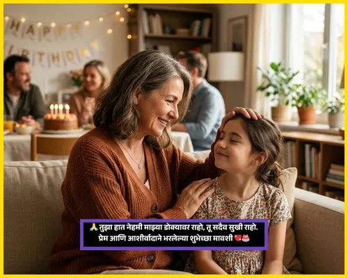 Mavshi Birthday Wishes in Marathi Text