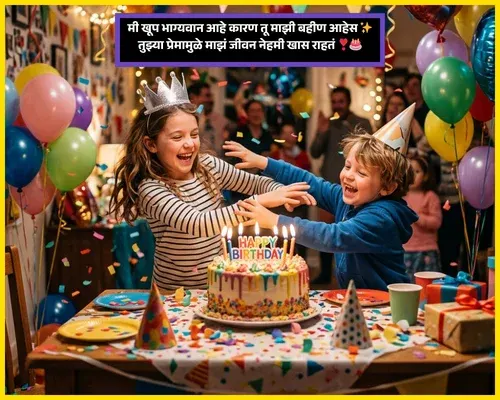 Status Little Sister Birthday Wishes in Marathi Status Little Sister Birthday Wishes in Marathi